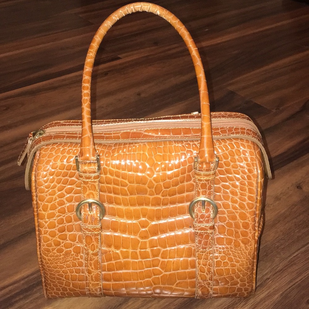 Fontanelli Vintage Croc Style Leather Bag-